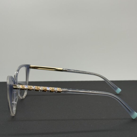 Tiffany & Co. Eyeglasses TF 2214-B 8298 Grey Blue Crystal Gold Frames Only READ - Picture 4 of 13